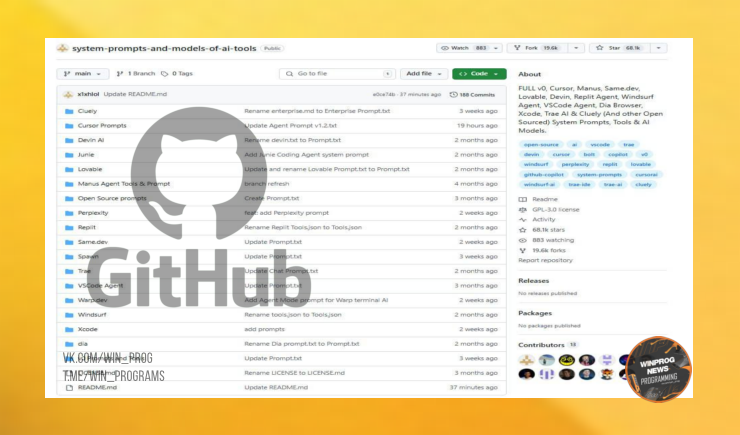 Как улучшить работу с AI: 7000+ системных промптов для Cursor, Replit и других!