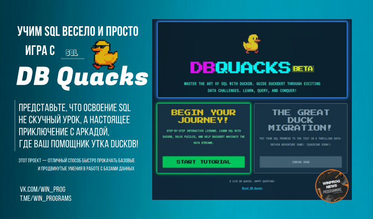 Учим SQL весело и просто — игра с DB Quacks!