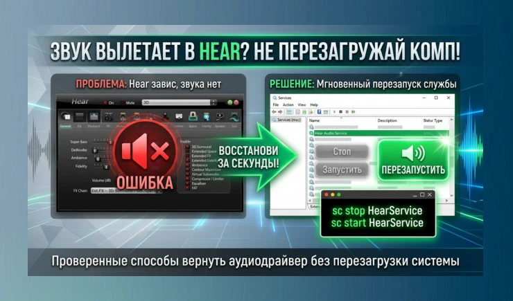 Звук пропадает в Hear? Быстрый фикс без перезагрузки ПК!