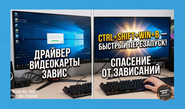 Быстрый сброс видеодрайвера в Windows 10/11 без перезагрузки ПК