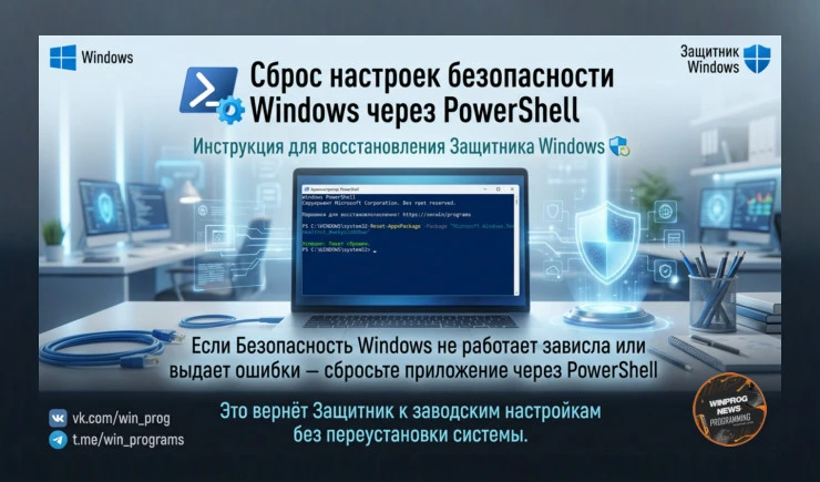 Сброс настроек безопасности Windows через PowerShell — инструкция для восстановления Защитника Windows