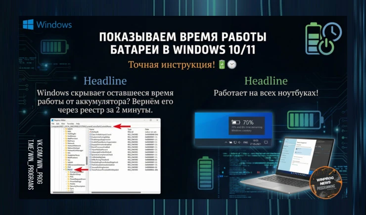 Показываем время работы батареи в Windows 10/11 — точная инструкция!