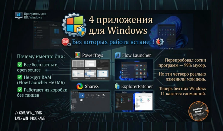 4 приложения для Windows, без которых работа встанет!