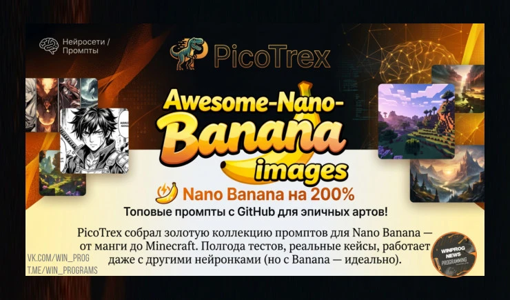 Nano Banana на 200% — топовые промпты с GitHub для эпичных артов!