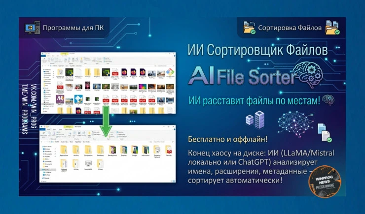 AI File Sorter — ИИ расставит файлы по местам! Бесплатно и оффлайн!