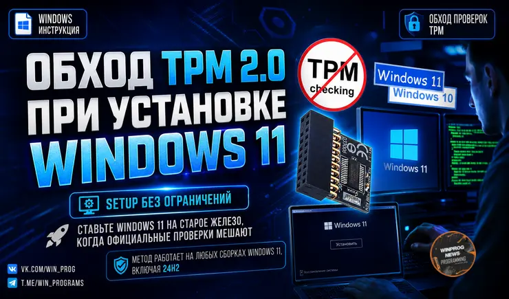 Обход TPM 2.0 при установке Windows 11