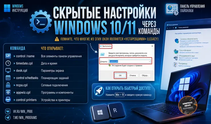 Старая школа: скрытые настройки Windows 10/11 через команды