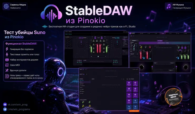 StableDAW из Pinokio — бесплатная ИИ-студия для создания и редачко нейро-треков как в FL Studio