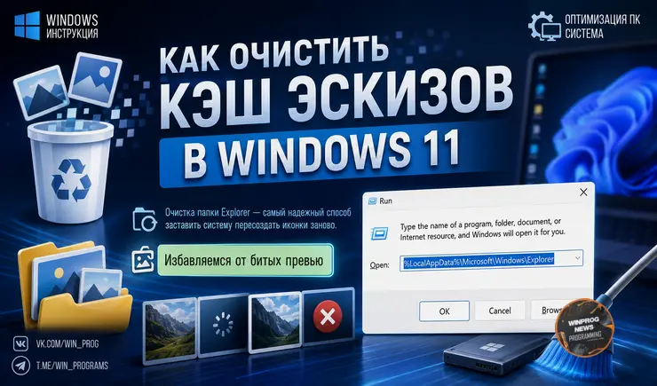 Очищаем кэш эскизов в Windows 11: избавляемся от битых превью