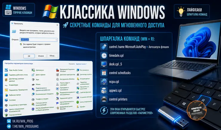 Классика Windows: секретные команды для мгновенного доступа