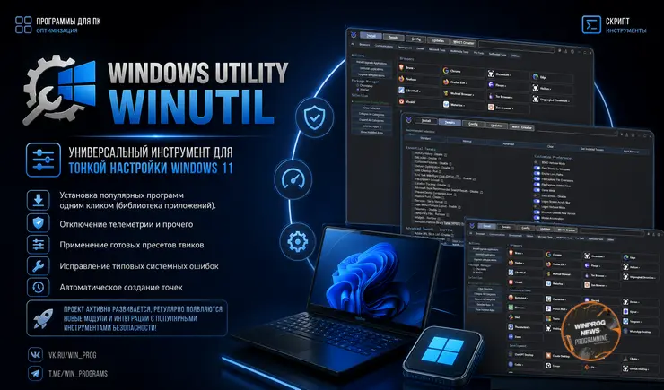 WinUtil: универсальный инструмент для тонкой настройки Windows 11