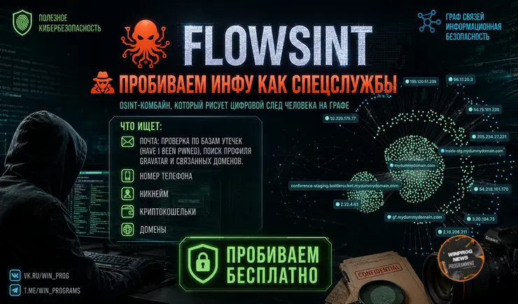 Flowsint: OSINT-комбайн, который рисует цифровой след человека на графе
