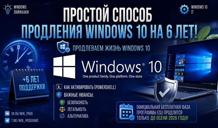 Продлеваем жизнь Windows 10: Простой способ продления Windows 10 на 6 лет!